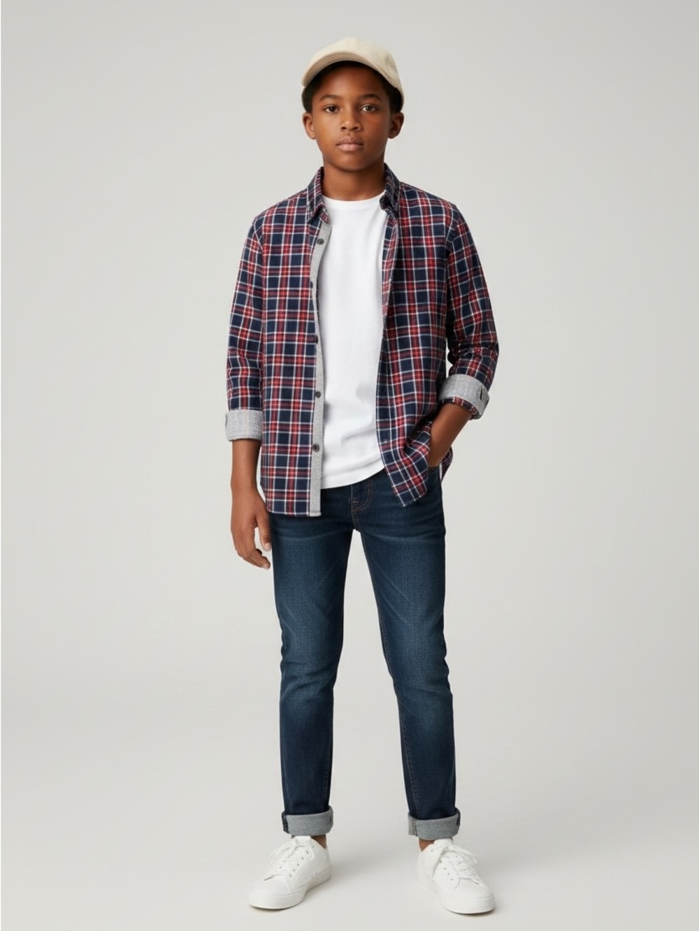 ✨ 2/$20 ✨Nautica Red and Navy Checkered Plaid Shirt